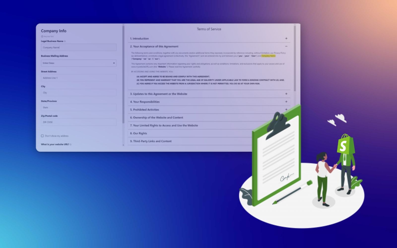 Company information: term of service